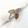 Image 2 : 10K White Gold Diamonds(1.6Ct,I1-I3,Fancy Brown And Yellow) 3 Pear Shaped Diamonds, With A Split Sha