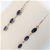 Image 2 : 14K Yellow Gold Blue Sapphires(2ct) Earrings (~weight 0.8g), Appraised Retail $1700