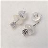 Image 2 : 14K White Gold Diamonds(0.18Ct,I1-I2,F-G) Mother Of Pearl(0.7ct) With Removable Flower Jackets, Stud