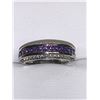 Image 2 : Ladies .925 Silver Multi princess cut Stones Amethyst Band , size 7