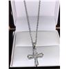 Image 2 : Ladie .925 Silver Swarovski Style Crystal Cross Pendanrt and Chain Set