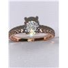 Image 2 : Ladies 14K GP Rose Brilliant Cut .80 Carat Solitaire Engagement Ring Size 7