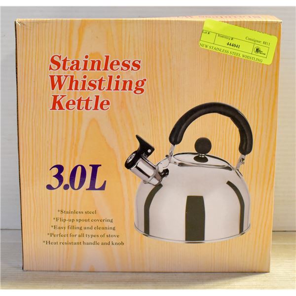 NEW STAINLESS STEEL WHISTLING KETTLE