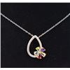Image 1 : #358-GENUINE PERIDOT,CITRINE,GARNET,PENDANT NECKLA