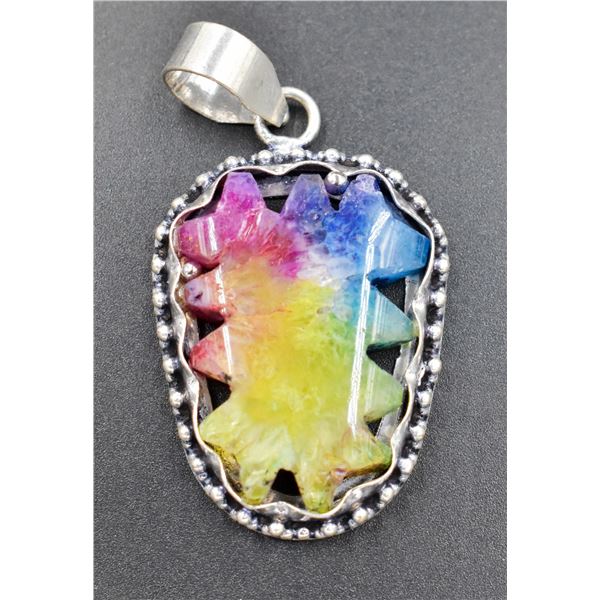 #4-NATURAL RAINBOW SOLAR QUARTZ PENDANT