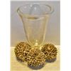 Image 1 : GLASS VASE AND ORNAMENTAL SHELL DECOR