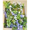 Image 1 : BOX WITH SILK FLOWER HANGING VINES - PURPLE