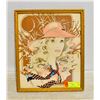 Image 1 : FRAMED FABRIC IMAGE OF A YOUNG WOMAN - 1960/70S ER