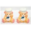 Image 1 : CHEF TEDDY BEARS SALT/PEPPER SHAKER SET