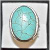 Image 1 : VINTAGE ESTATE TORQOUISE LARGE SILVER OLD RING