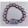 Image 1 : #71-PURPLE OBSIDIAN BEAD  BRACELET 10MM/8"