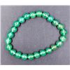Image 1 : #78-NATURAL GREEN AGATE BEAD BRACELET 8MM/7.7