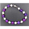 Image 1 : #161- FRESH WATER PEARL& PURPLE  SUGILITE  BRACELE