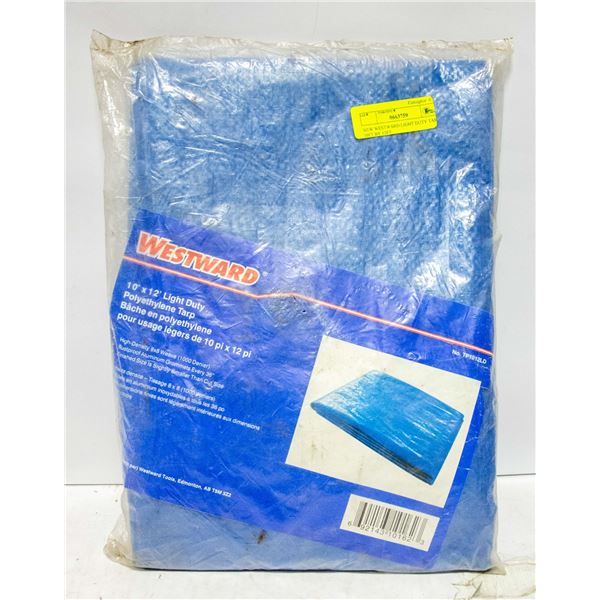 NEW WESTWARD LIGHT DUTY TARP, 10FT BY 12FT.