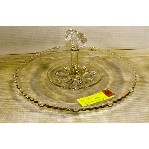 RARE IMPERIAL GLASS BONBON TRAY WITH SWIRLED