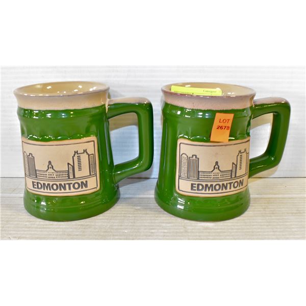 PAIR OF 18 OZ EDMONTON STONEWARE STEINS