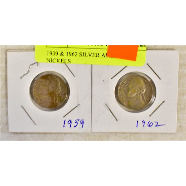 1939 & 1962 SILVER AMERICAN NICKELS