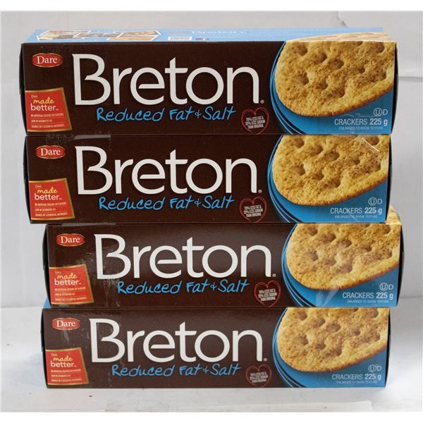 4 PACK DARE BRETON REDUCED FAT & SALT CRACKERS