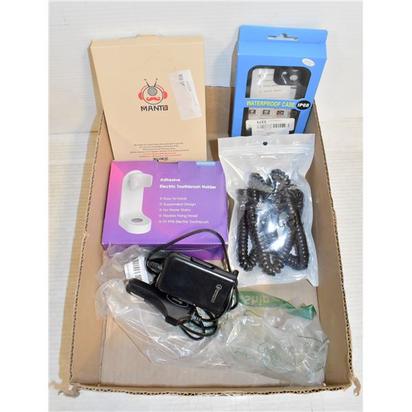 MIXED LOT OF PHONE ACCESSORIES AND ELECTRONICS,