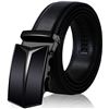 Image 1 : NEW MENS BLACK LEATHER SLIDE RATCHET BELT WITH