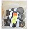 Image 1 : NEW REPACKED SET OF 4 BLACK/GREY DOG BOOTIES WITH