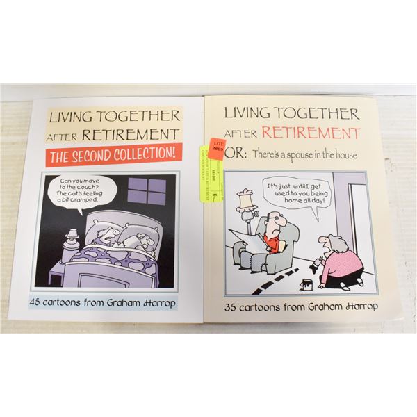 NEW SET OF 2 AFTER RETIREMENT CARTOON BOOKS BY