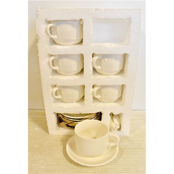 NEW REPACKED SET OF 6 ESPRESSO/COFFE MUG, SAUCER