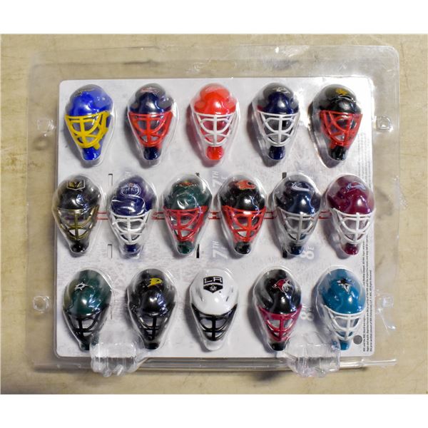 NHL FULL SET OF HOCKEY SHIELDS WITH DISPLAY CARD