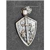 Image 1 : SILVER ALLOY MENS "SHIELD AND SWORD" PENDANT
