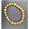 Image 1 : #85-NATURAL UNAKITE BEAD BRACELET 8MM/7.5"