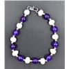 #153- FRESH WATER PEARL& PURPLE AMETHYST BRACELET