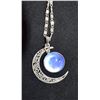MOON CATS EYE PENDANT ON SILVER CHAIN