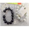 Image 1 : BLACK BEAD BRACELET & WHITE BEAD BRACELET