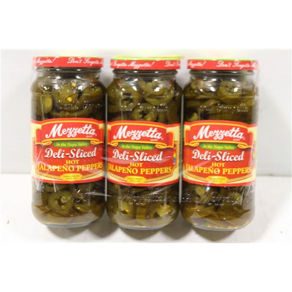 3 PK MEZZETTA DELI-SLICED HOT JALAPENO PEPPERS