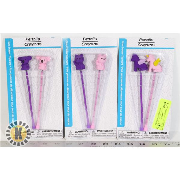 NEW PENCIL SETS WITH THEME EASERS