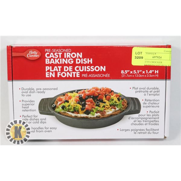 NEW BETTY CROCKER PRE-SEASONED CAST IRON BAKING