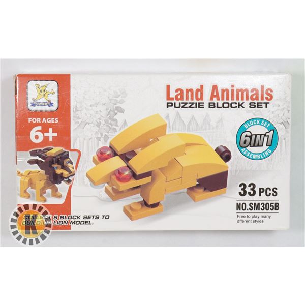 NEW LAND ANIMALS 33PC BUILDING SET 05 RABBIT