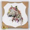 Image 1 : NEW LEOPARD BURLAP CANVAS ARTWORK