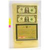 Image 1 : SHEET OF TWO 2003 US $1 BILLS WITH VERIFIED