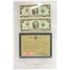 Image 1 : ONE SHEET OF TWO 2003 US $2 BILLS WITH VERIFIED