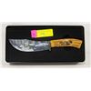 Image 1 : COLLECTOR WOLF KNIFE WITH SCRIMSHAW DESIGN HANDLE