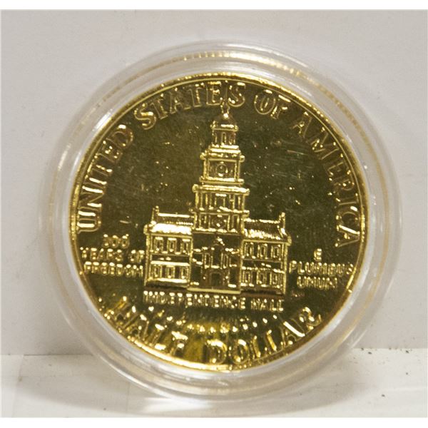 GOLD PLATED US HALF DOLLAR 1976-1976