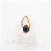 Image 2 : 14 KARAT YELLOW GOLD AMMOLITE AND DIAMOND PENDANT