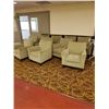 Image 1 : LOT OF GREEN FABRIC ARM CHAIRS