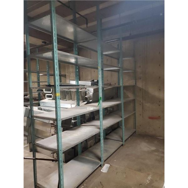 TWO LARGE METAL SHELFS