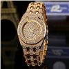 Image 1 : NEW LADIES OCTAGON SHAPED GOLD TONE CRYSTAL WATCH