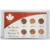 Image 1 : SIX DECADES OF QUEEN EII ONE CENTS