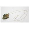 .925 SILVER STAMPED CHAIN AND GEMSTONE PENDANT