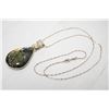 Image 1 : .925 SILVER STAMPED CHAIN AND GEMSTONE PENDANT