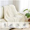 Image 1 : NEW 60" X 80" LARGE THICK KNIT WHITE ULTRA SOFT